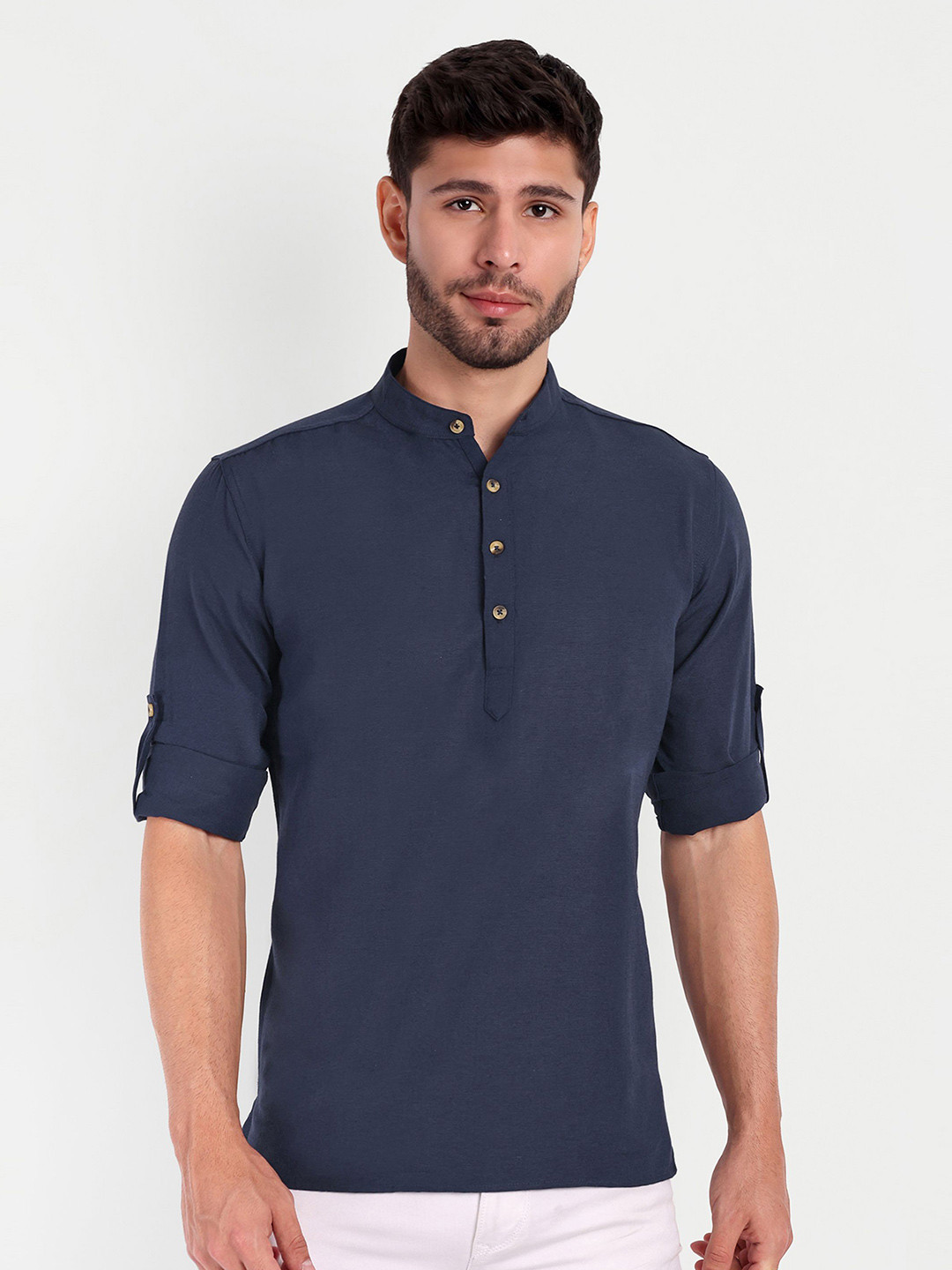 Classycollar Men Solid Cotton Straight Kurta