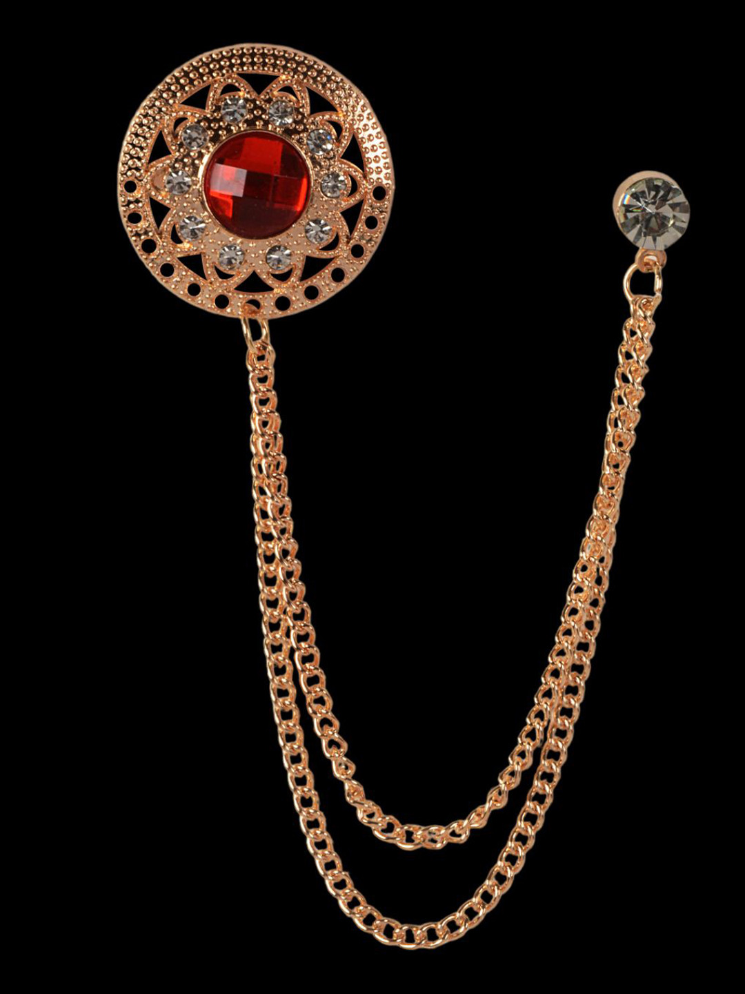 Curren Rose Plated Alloy Brooch