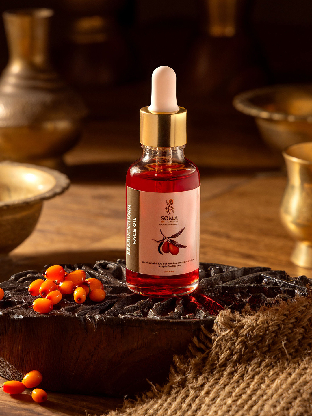 SOMA NATURALS Seabuckthorn Face Elixir Natural & Plant-Based Lightweight Face Oil 30ml