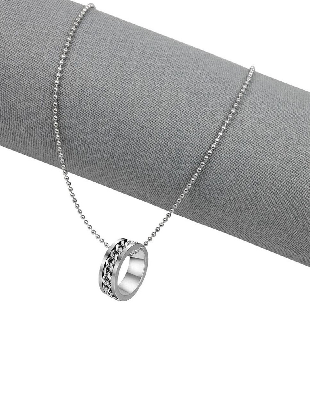 Teeragaj Unisex Circular-Charm Pendant With Chain