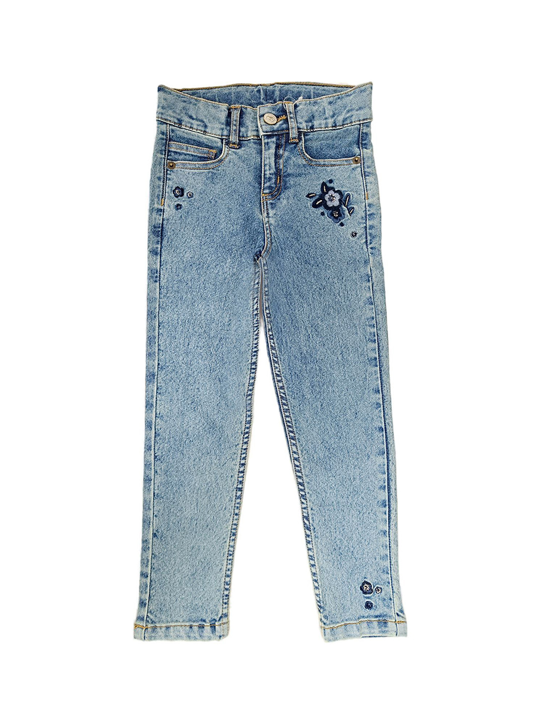 Cherry Crumble Boys Regular Fit Washing Effect Denim Embroidered Mid-Rise Jeans