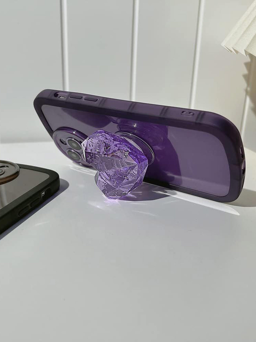 CASE CREATION Solid iPhone 13 Stone Holder with Transparent Camera Protection