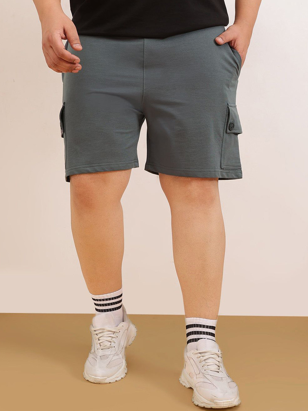 Toodle Plus Men Plus Size Regular Fit Cotton Cargo Shorts