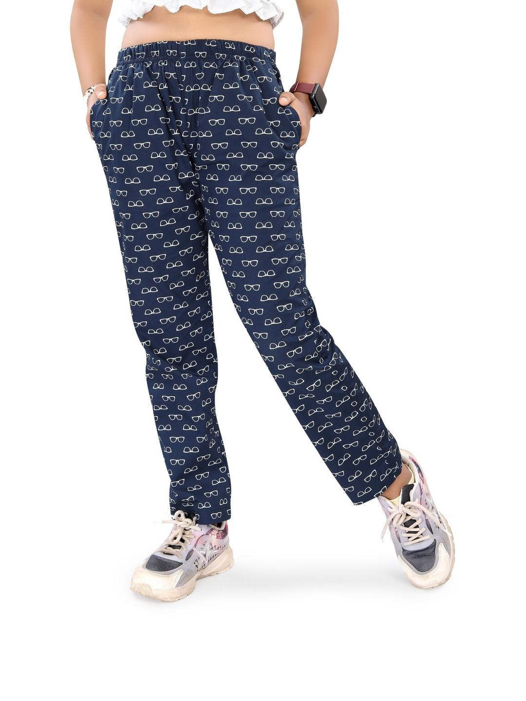 UNOseven Girls Printed Woven Fashion Track Pants