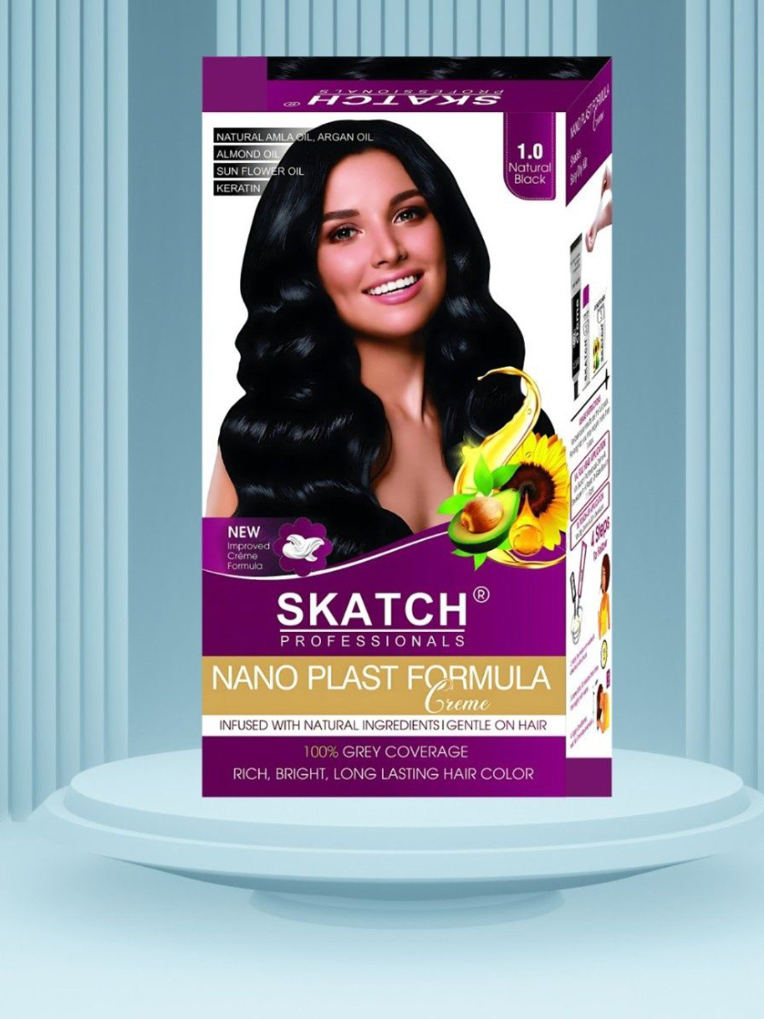 SKATCH PROFESSIONALS Nano Plast Formula Hair Color- 100 g -Natural Black