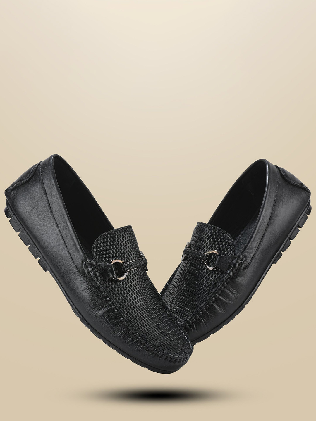 Woodland Men Textured Formal Loafers