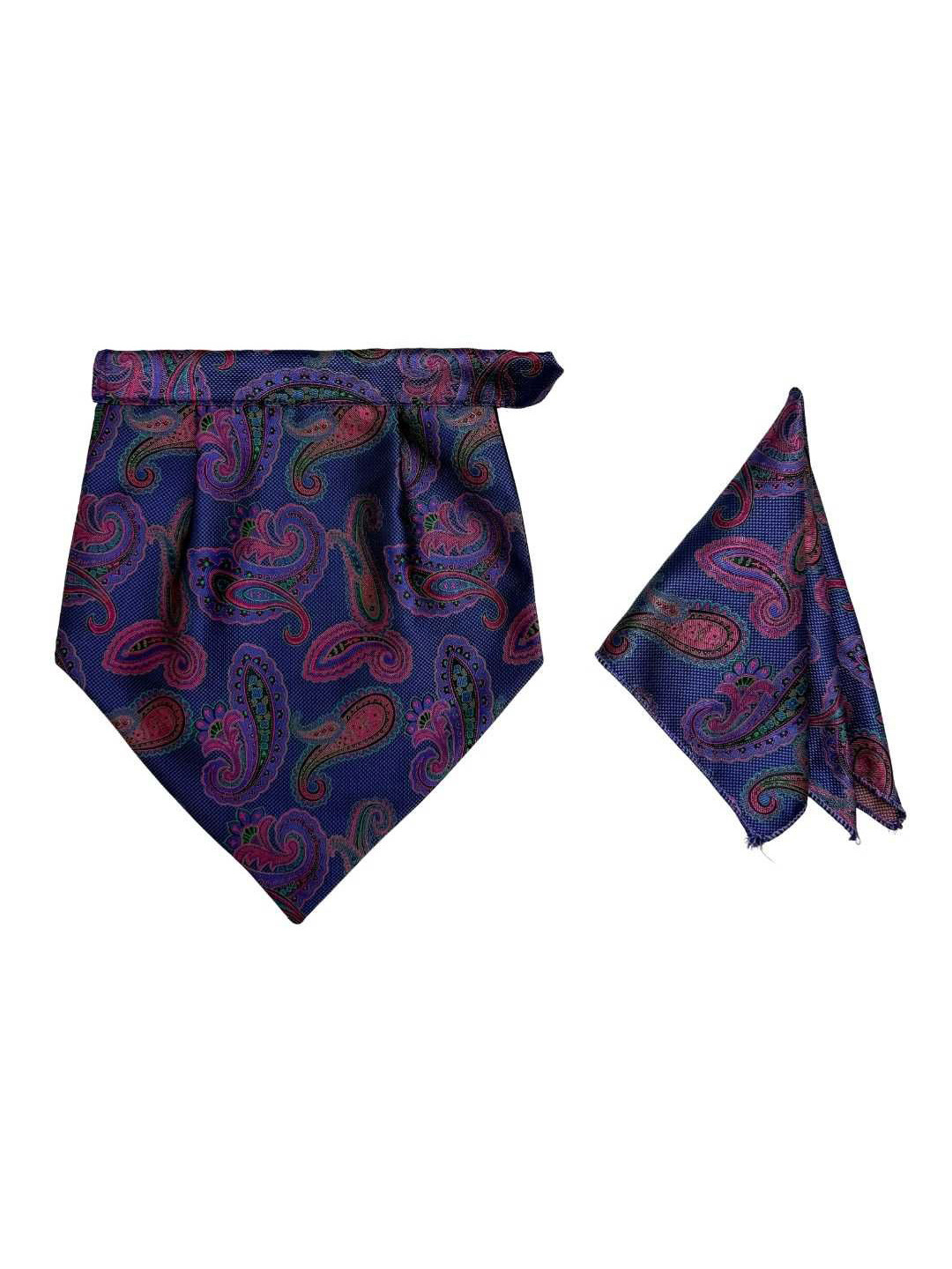 The Tie Hub  Microfiber Paisley Design Velcro Cravat and Pocket Square Set for Men