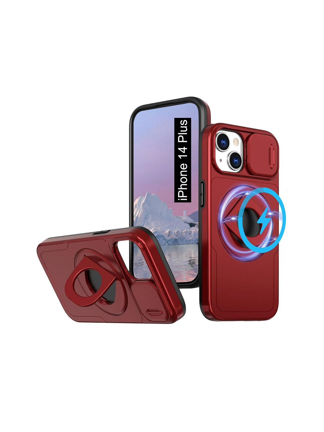 Luxury Kase Mag-Safe Shockproof Rugged Case with Ring Kickstand Mobile Accessories