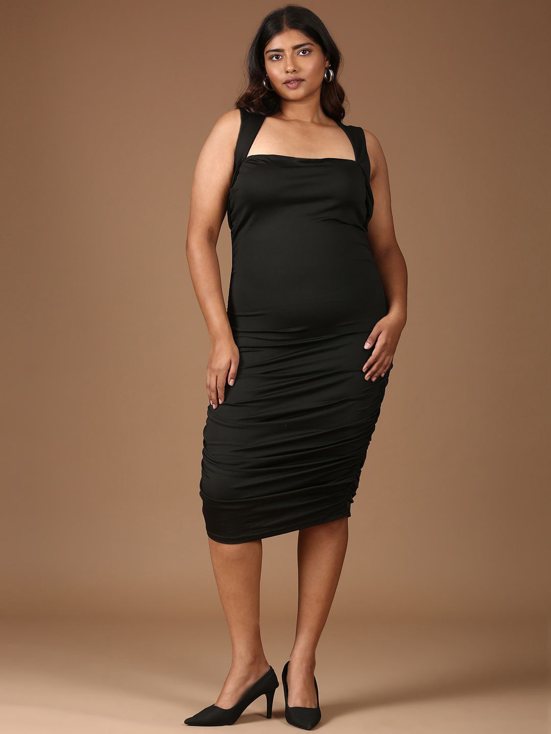 The Pink Moon Black BodyCon Dress