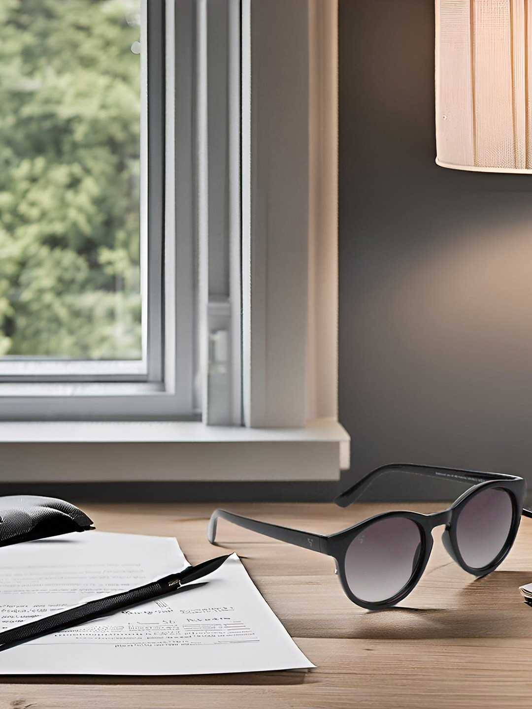 SUNNIES Unisex Grey Lens & Black Round Sunglasses with SNS-016-C2(L)