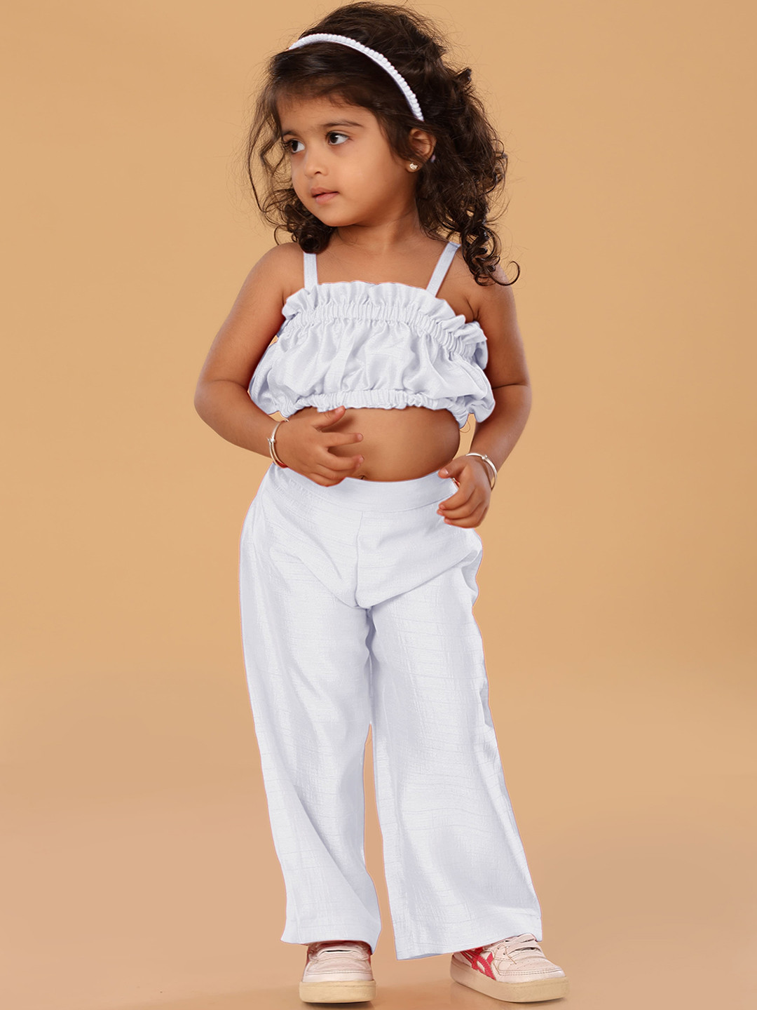 The Mini Trunk Girls Shoulder Straps Top With Palazzo