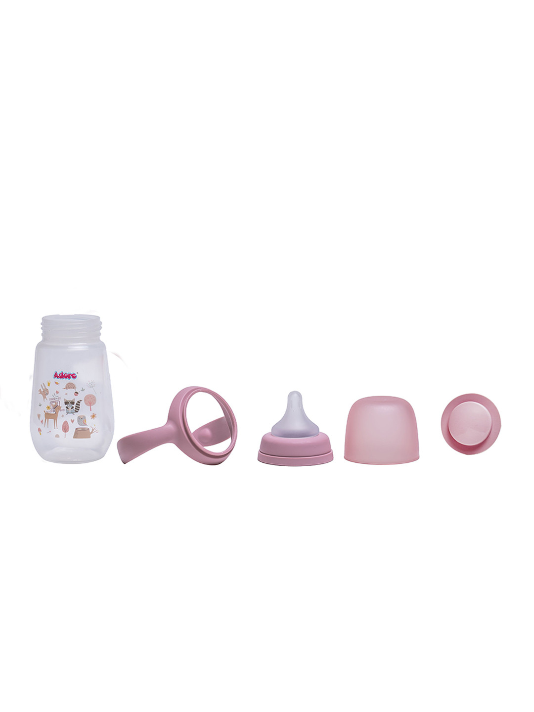 Adore Kids Nok Nok Wide Neck Feeding Bottle With Twin Handle - 250 ml  - Pink