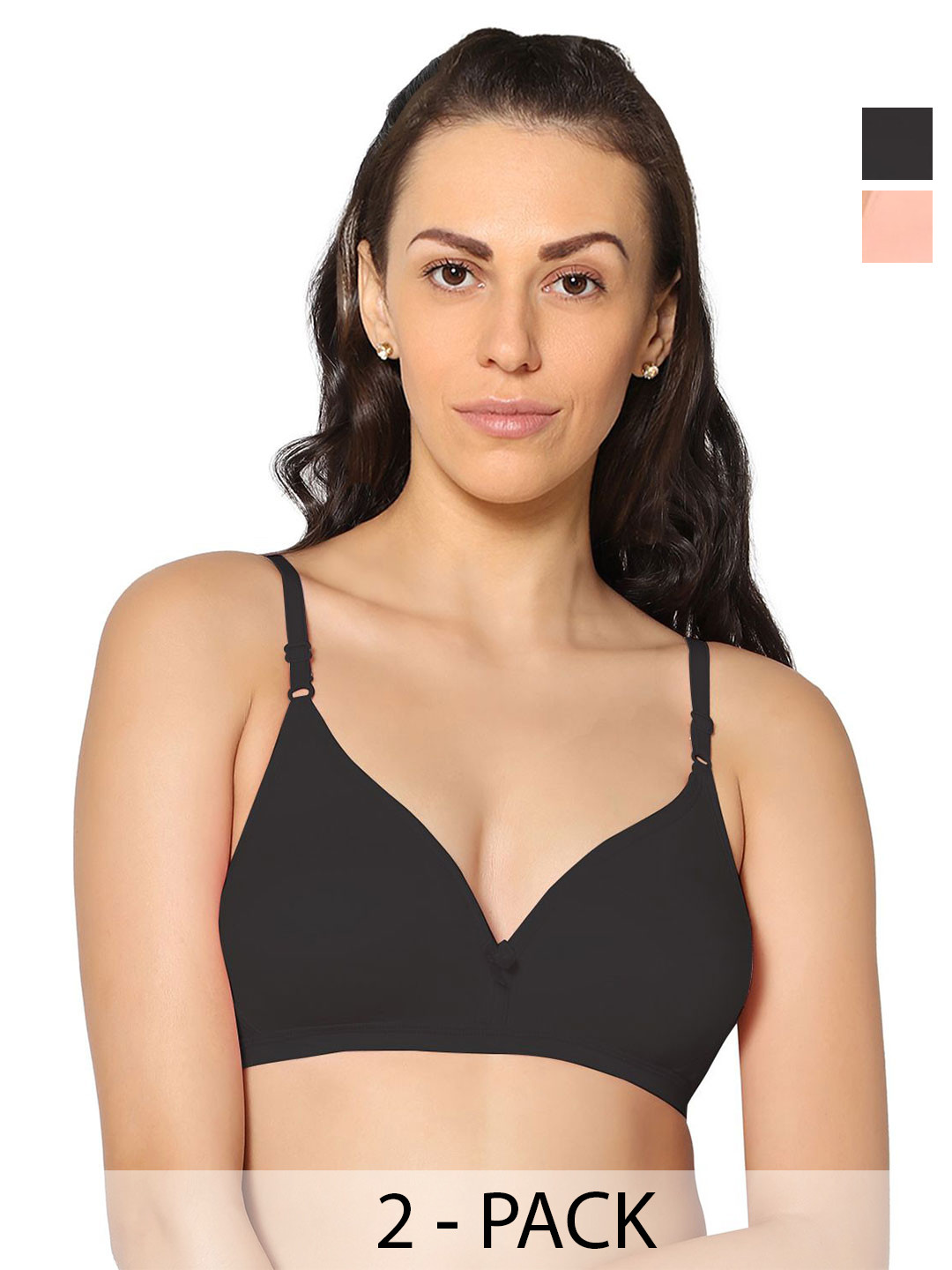 Eden Edentwo Pack Of 2 Medium Coverage Non Padded Seamless Bra