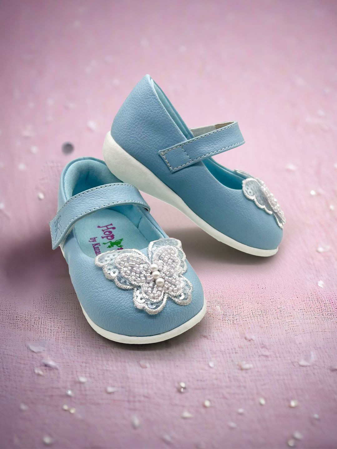 Hopits Girls Butterfly Embellished Mary Janes