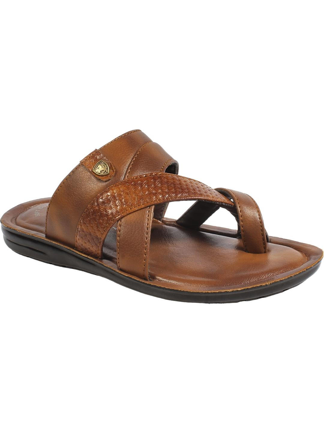 Trump Men Brown Open Toe Flip Flops