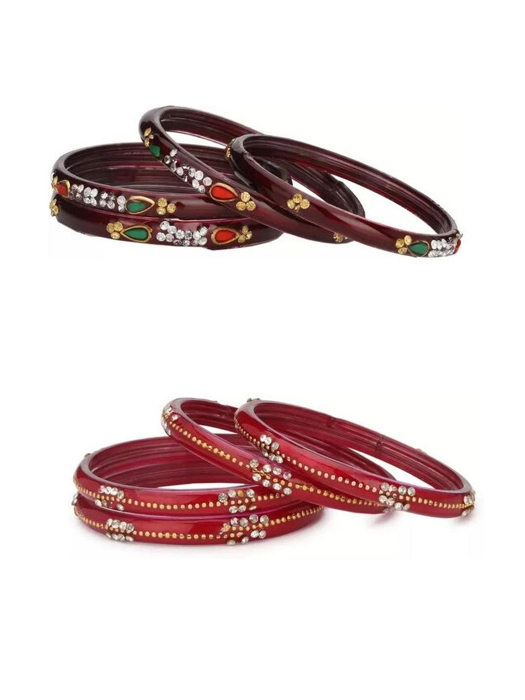 1ST TIME Maroon And Red Alloy Bangles