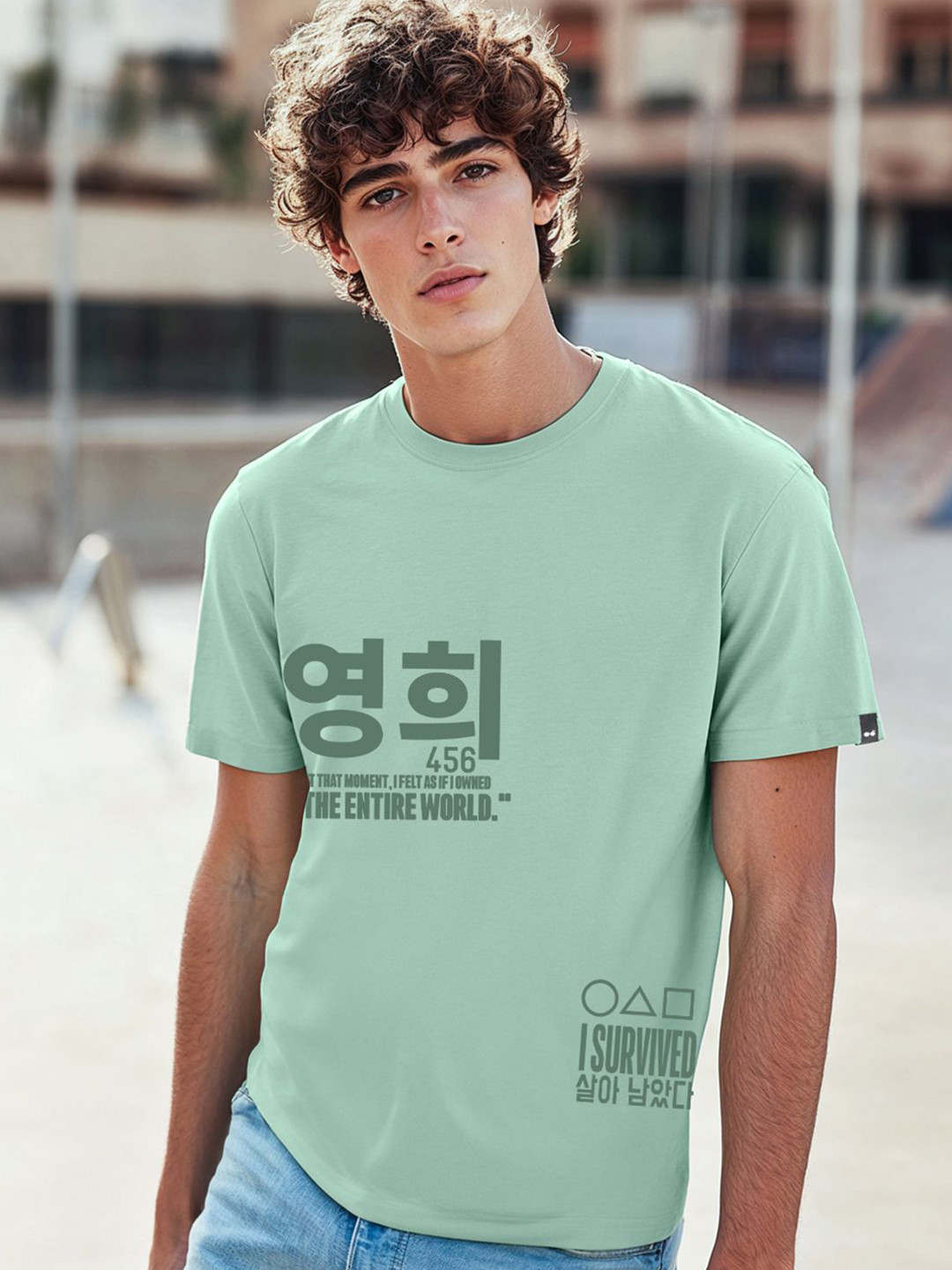 Bewakoof Squid Game Typography Printed Pure Cotton T-Shirt
