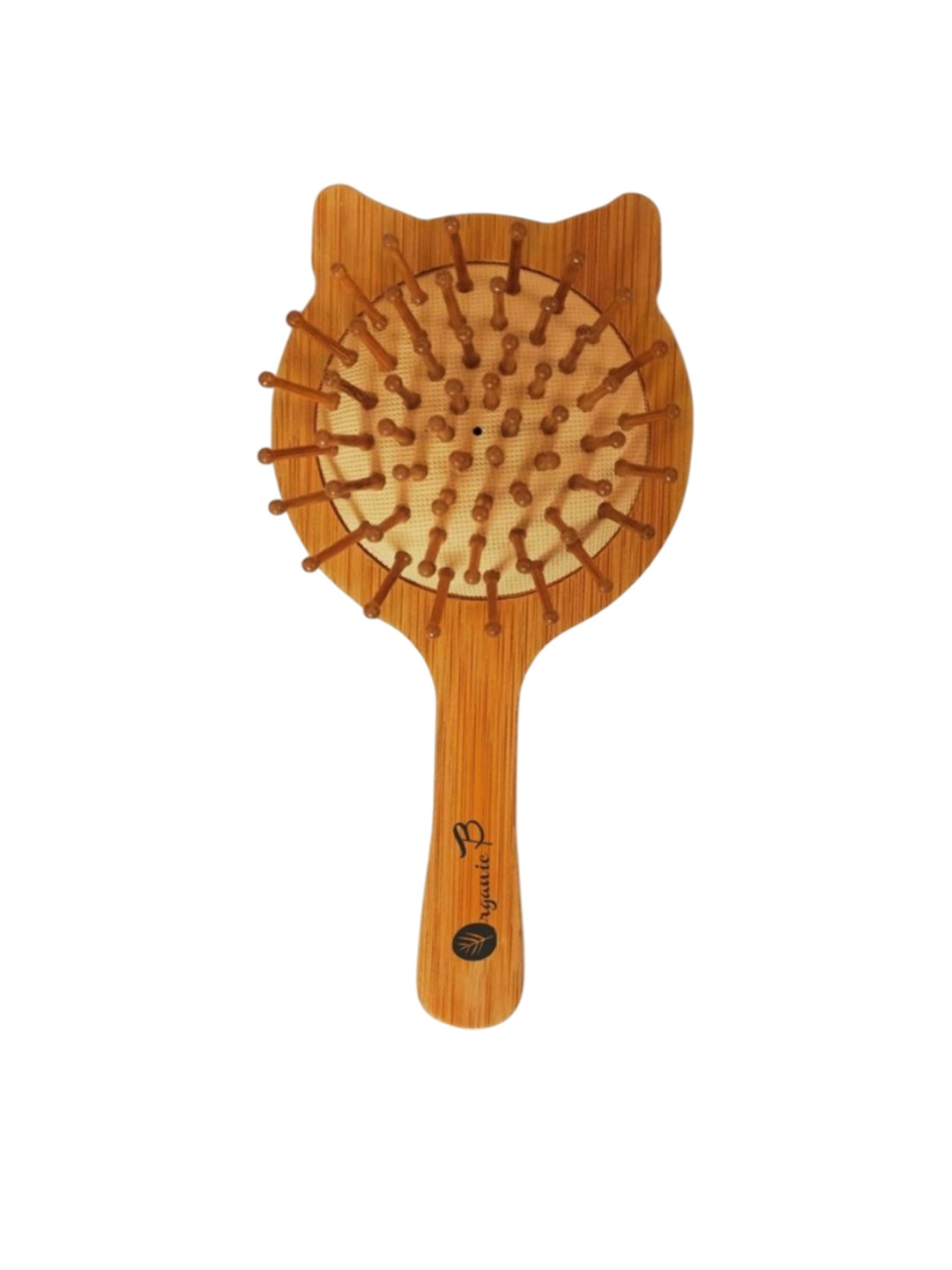 Organic B Bamboo Cat Shaped Paddle Hair Brush - Brown