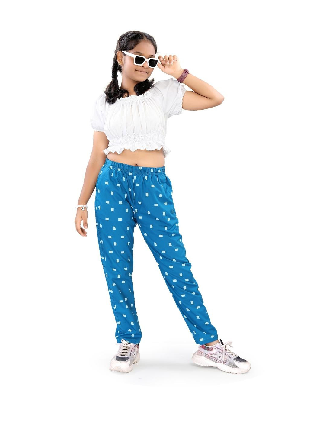 UNOseven Girls Printed Woven Fashion Track Pants