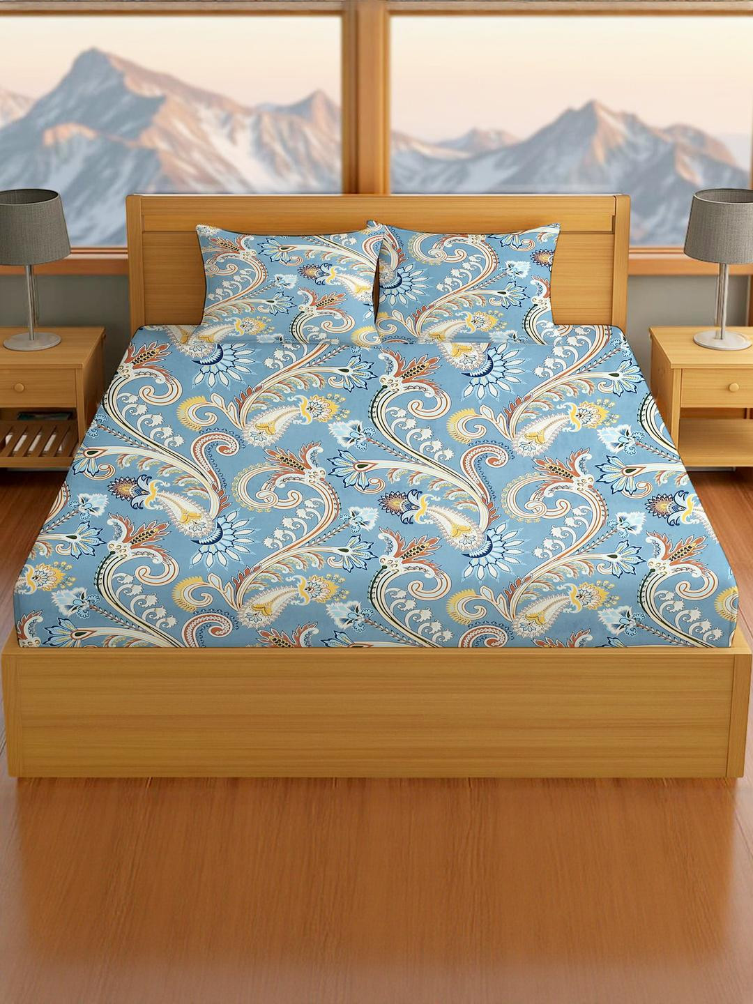 IVAZA Turquoise Blue Queen Bedsheets