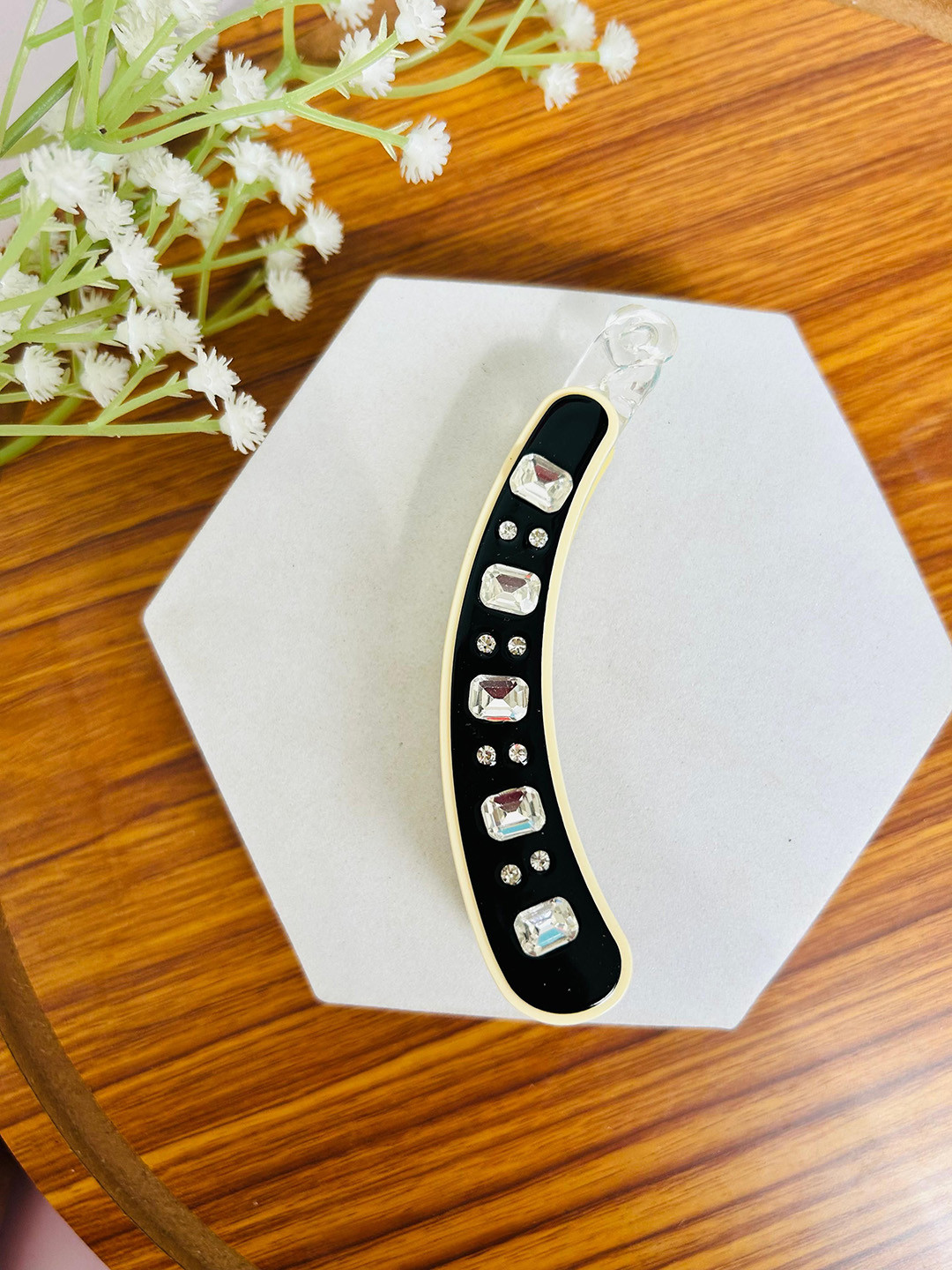 Radhya Accessories Daisy Bling Bofeini Women Embellished Banana Clip