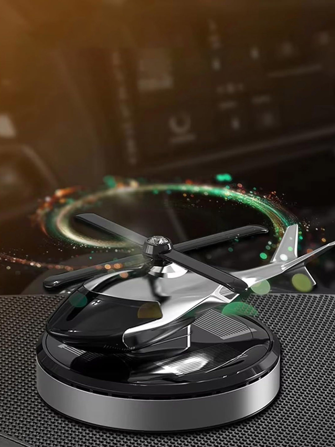 AUGEN Solar Helicopter Design Rotating Car Air Freshener
