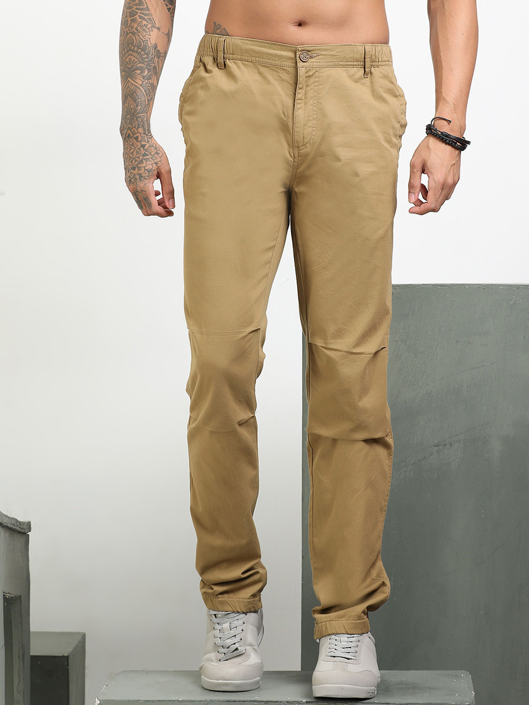 RIGS AND RAGS Men Relaxed Straight Leg Easy Wash Joggers Trousers