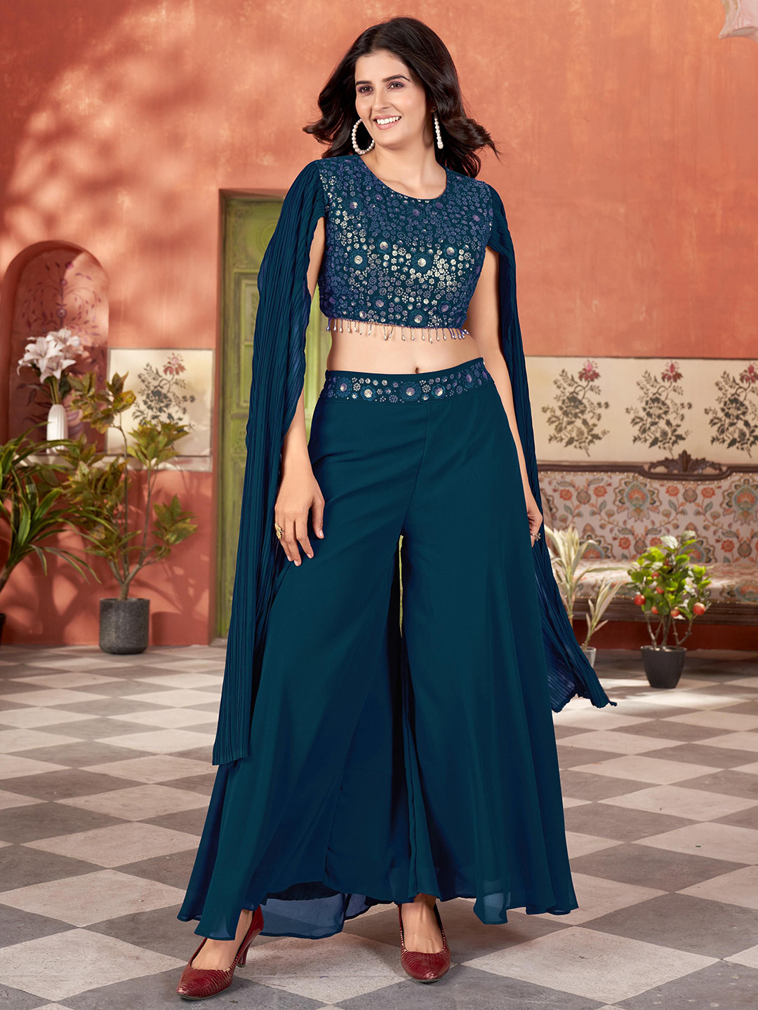 VARNI FABRICS Embellished Top & Trousers Co-Ords