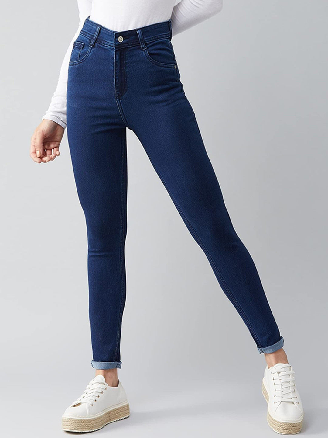 POMPOUS Women Slim Fit High-Rise Stretchable Jeans