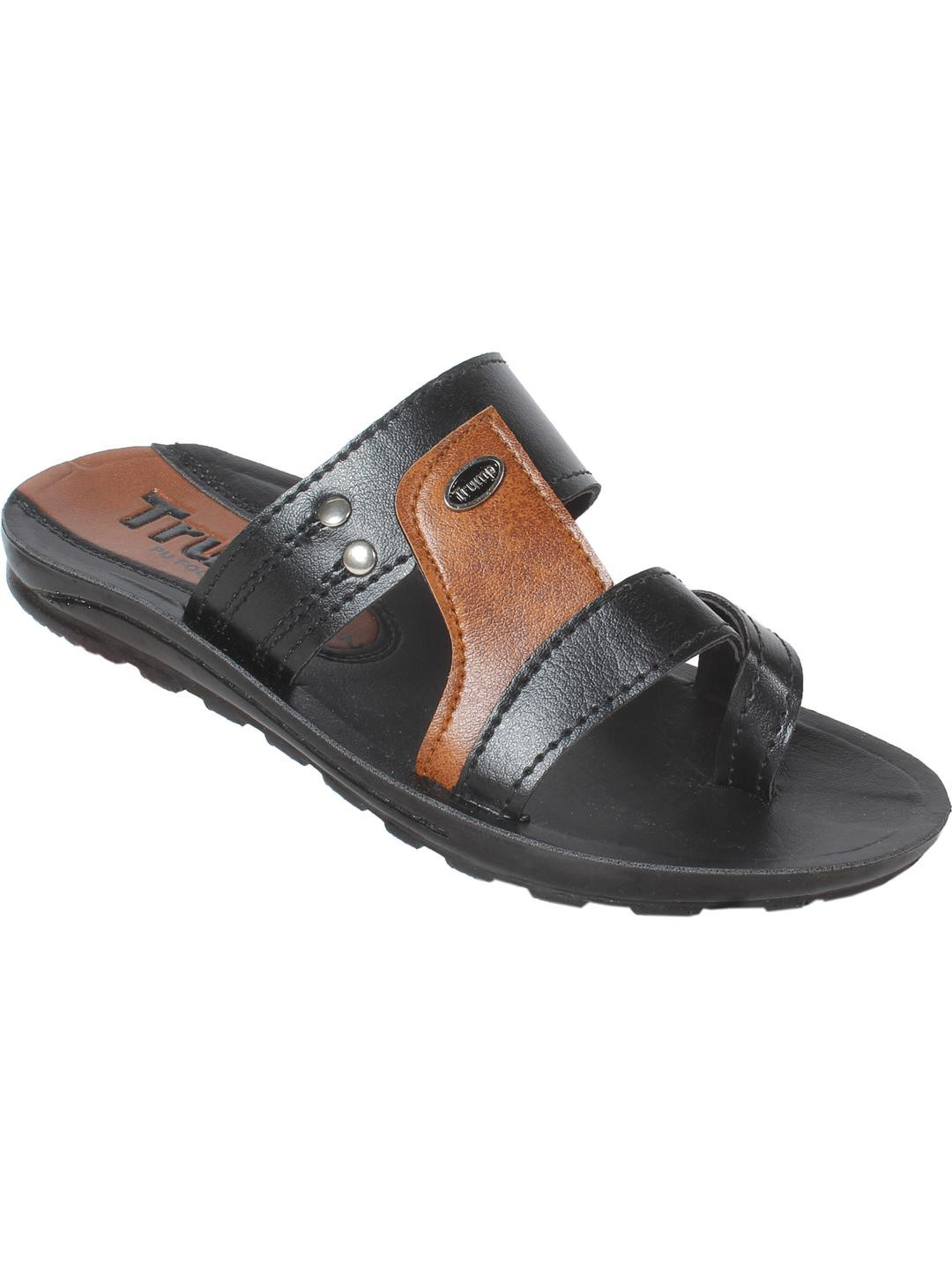 Trump Black PU Flip Flops