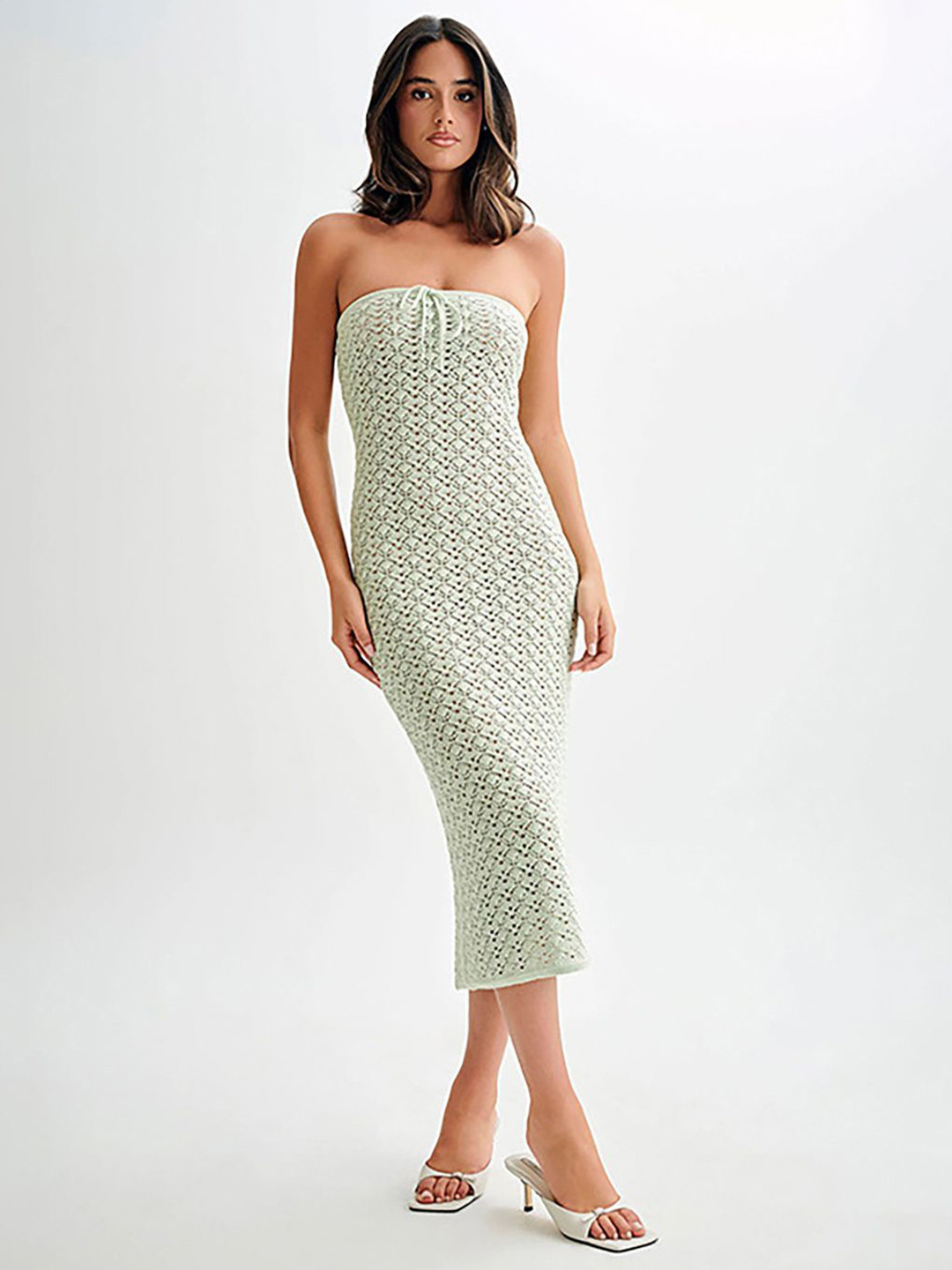JC Mode Self-Designed Strapless Midi Swimwear Cover Up Top