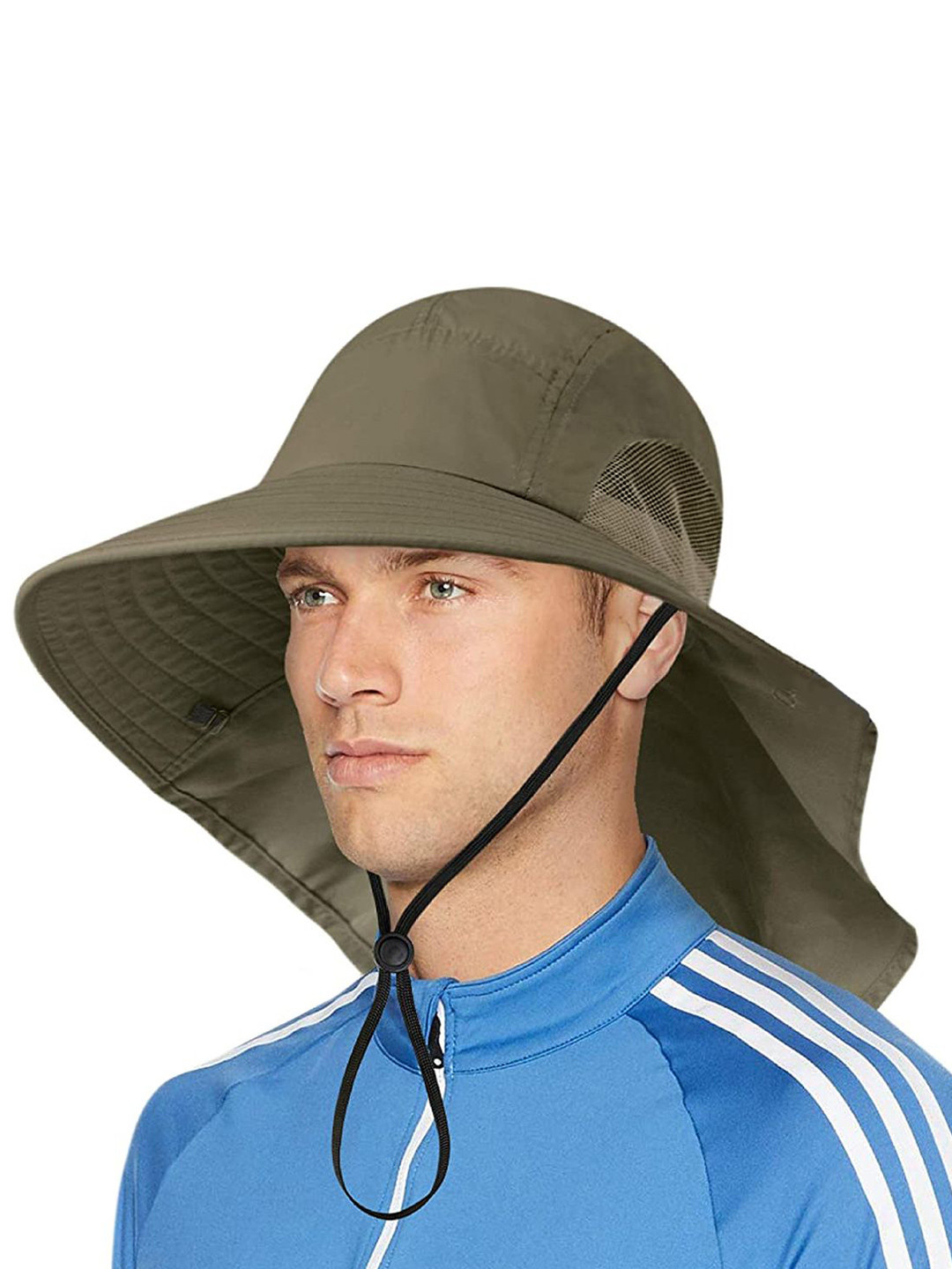 Gustave Men UVShield WideBrim NeckFlap Sun Hat