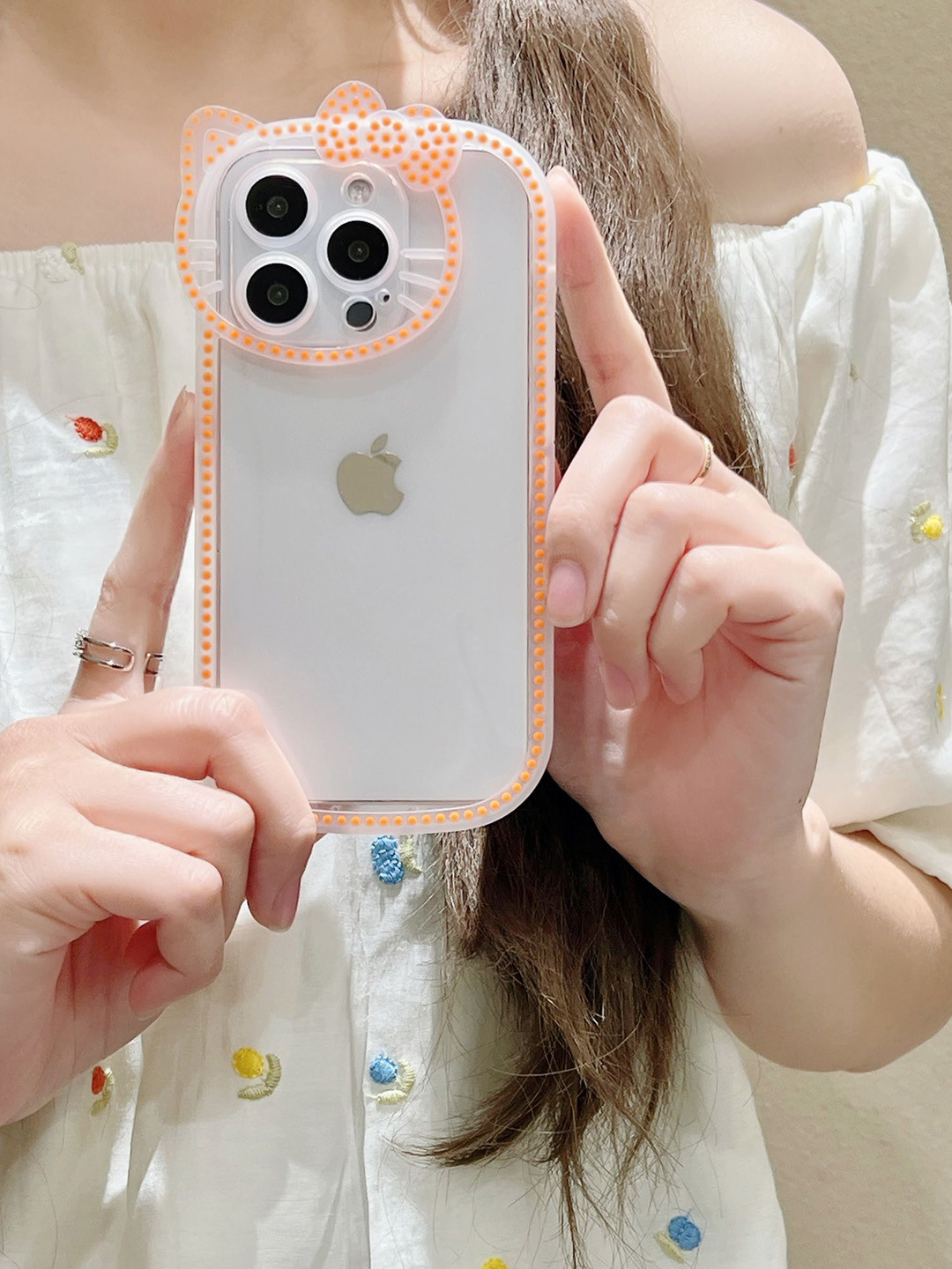 CASE CREATION Women Hello Kitty Transparent iPhone 11 Back Case Mobile Accessories