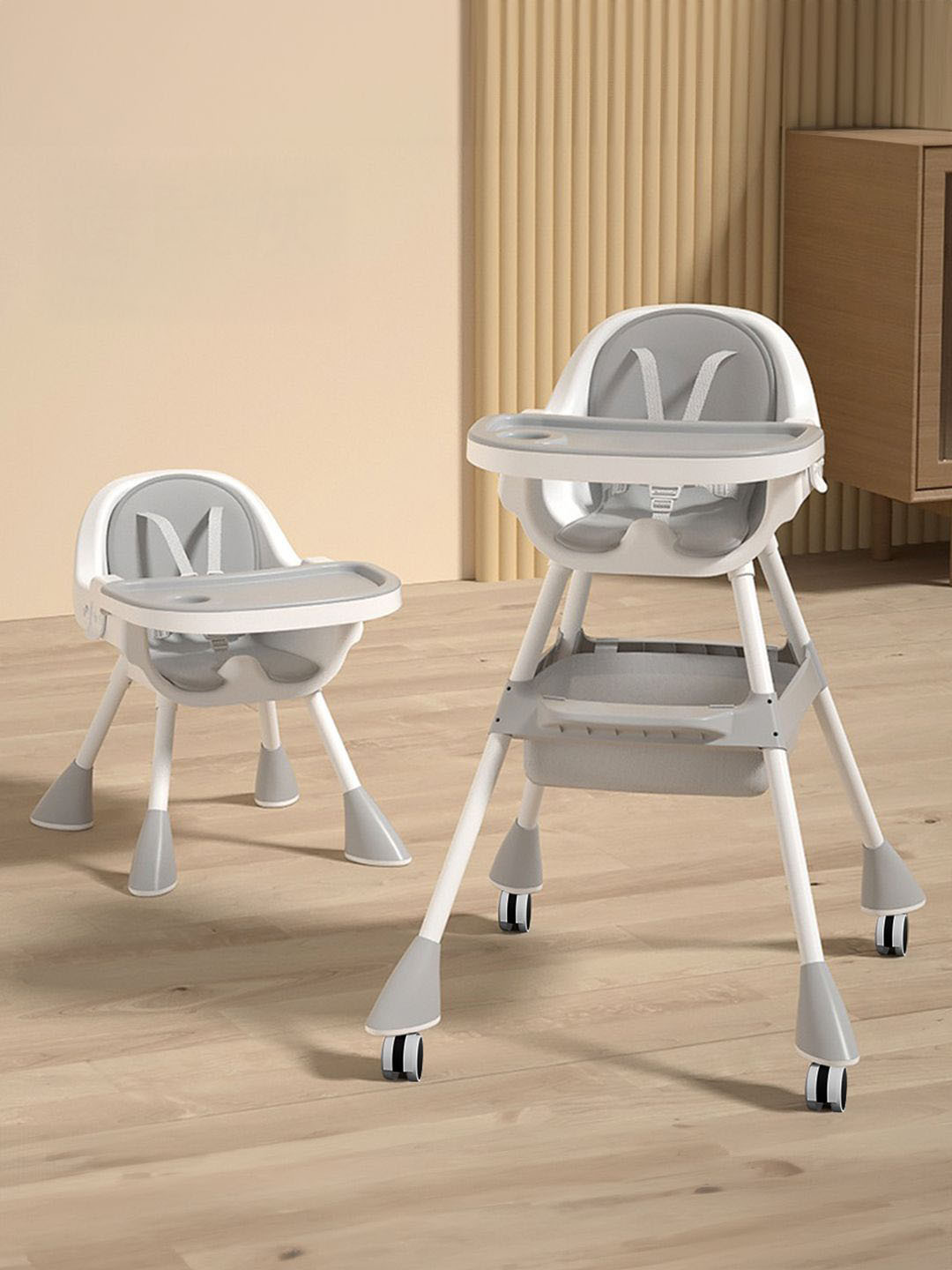 StarAndDaisy Kids Foldable & Height Adjustable Tiny Tummy High Chair with Wheels