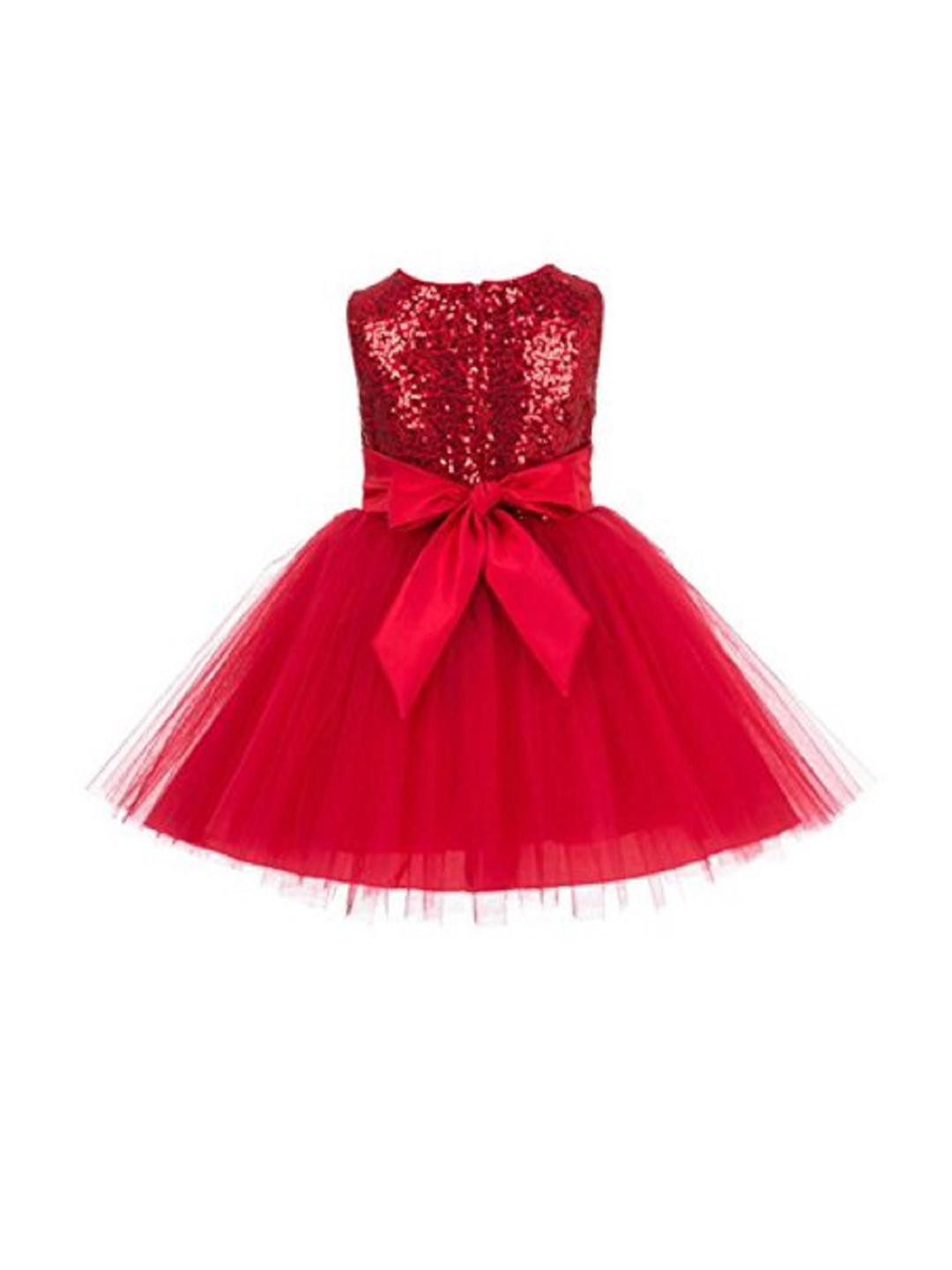 Shahina Fashion Girl's Knee Length Sequin Birthday Dress