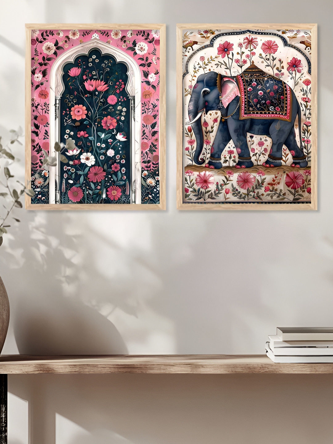 Kotart Brown And Grey 2 Piece Wood Birds And Animals Wall Paintings