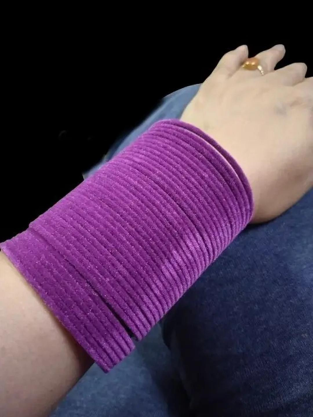ZURIKRISHA Women 36 Pieces Purple Velvet Bangles