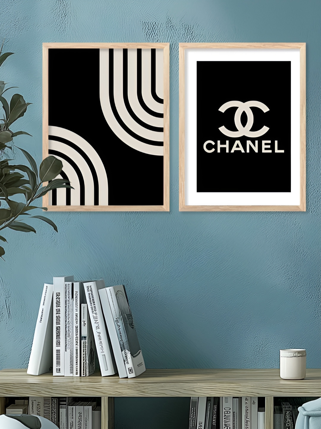 Kotart Brown, White & Black 2 Pieces Abstract Wooden Wall Arts