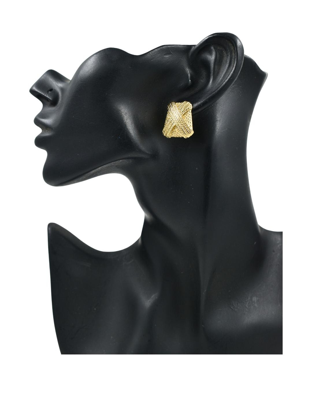 J & C Fashion Arena Gold Plated Stainless Steel Studs Earrings