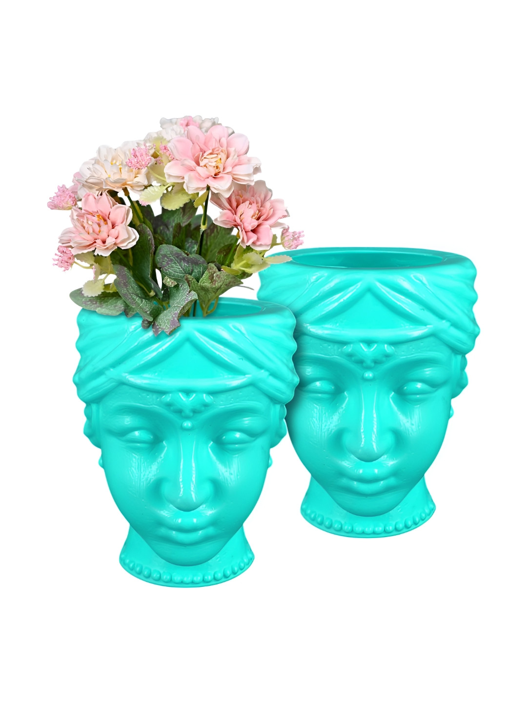 GARDEN'S NEED 2-Pcs Blue Textured Eco-Friendly Queen Planters