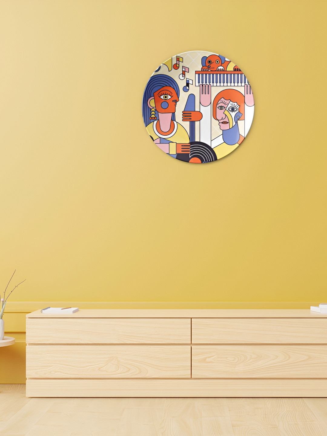 THE QUIRKY HOME A Symphony of Shapes and Sound Crafted Ceramics Glossy Wall Plates-10In