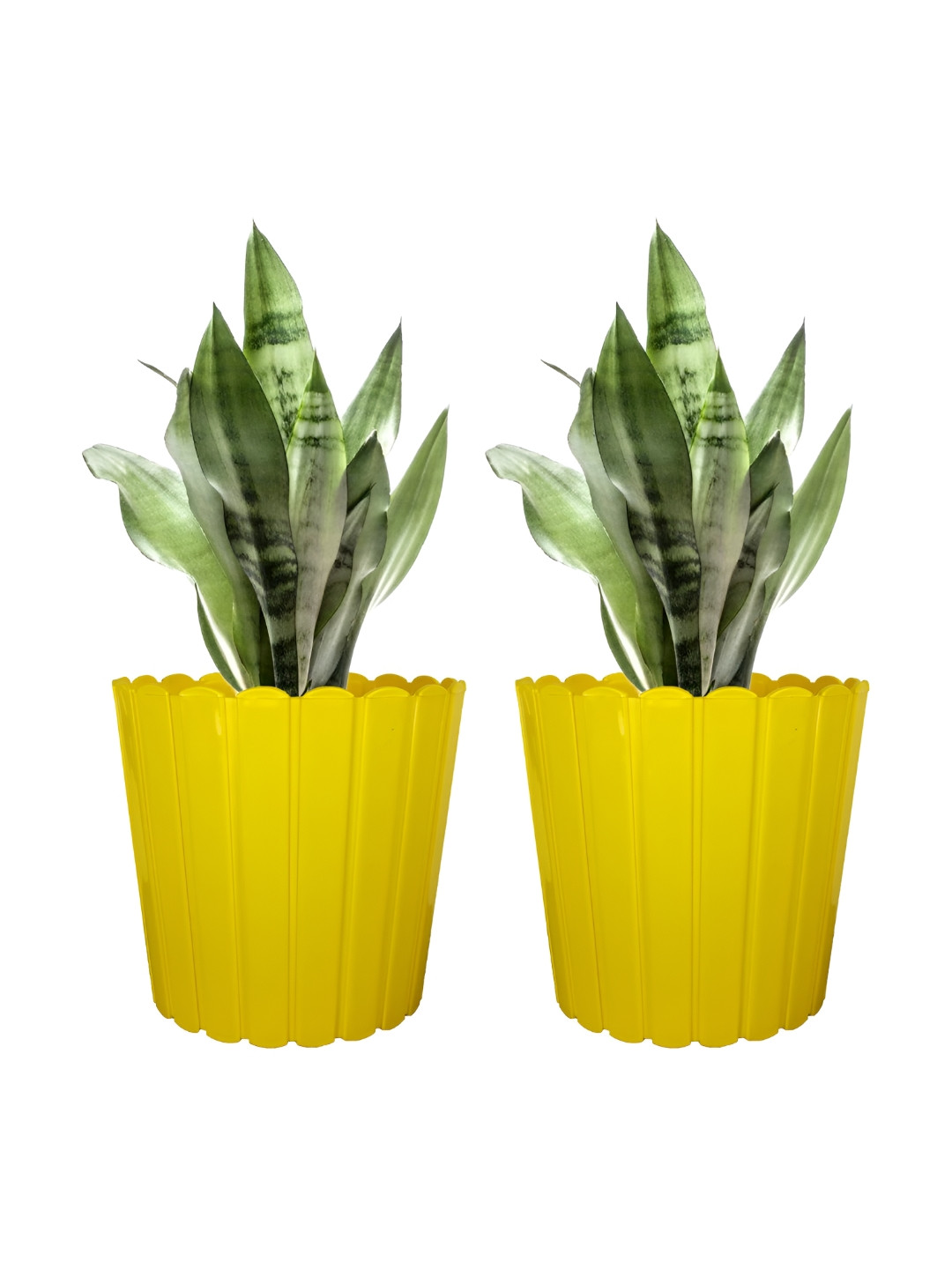 GARDEN'S NEED Thai Pot Yellow 2 Pieces Textured Planters