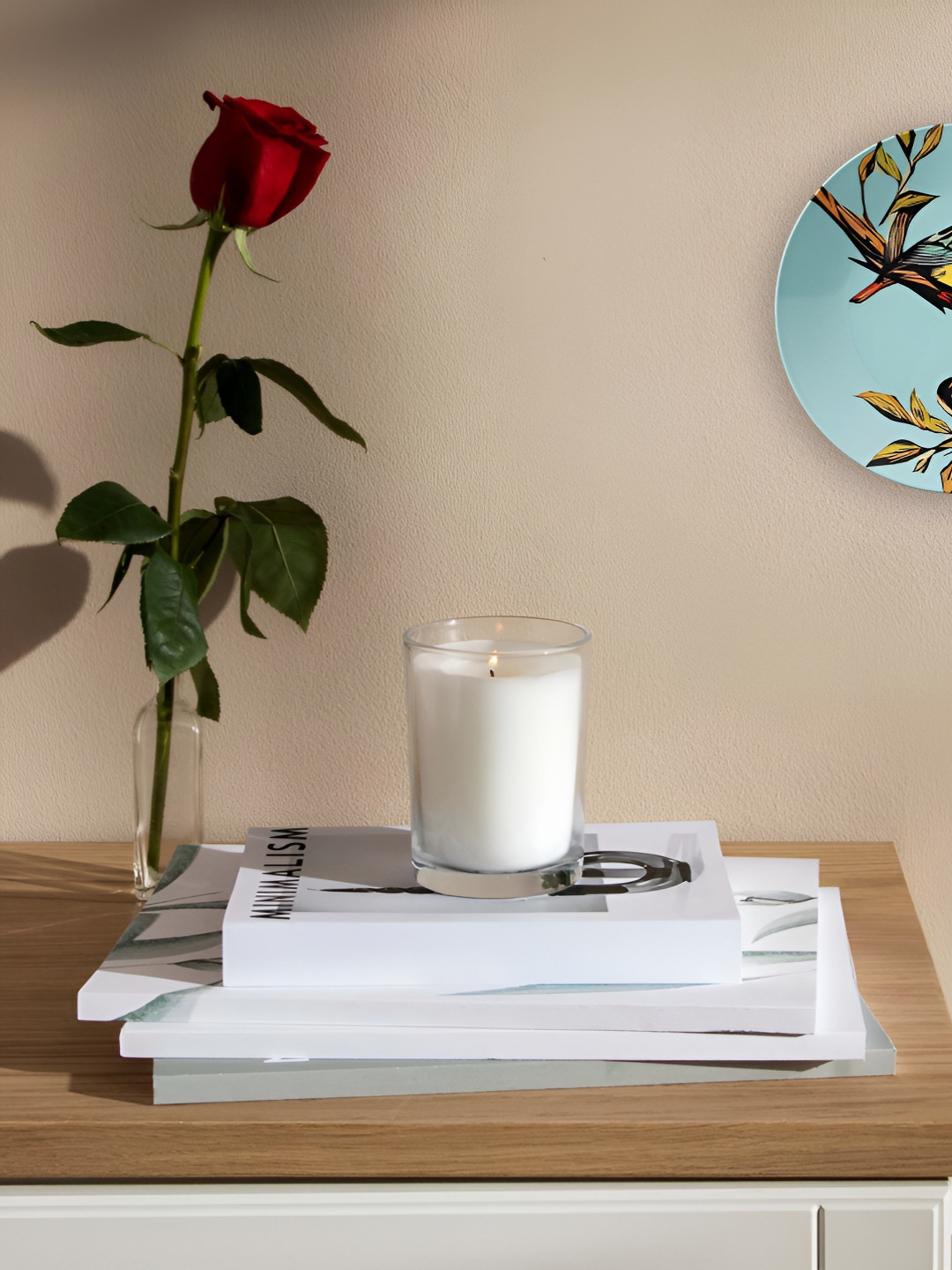 THE QUIRKY HOME Colorful Bird on a Branch Crafted Ceramics Glossy Hall Wall Plates-8In