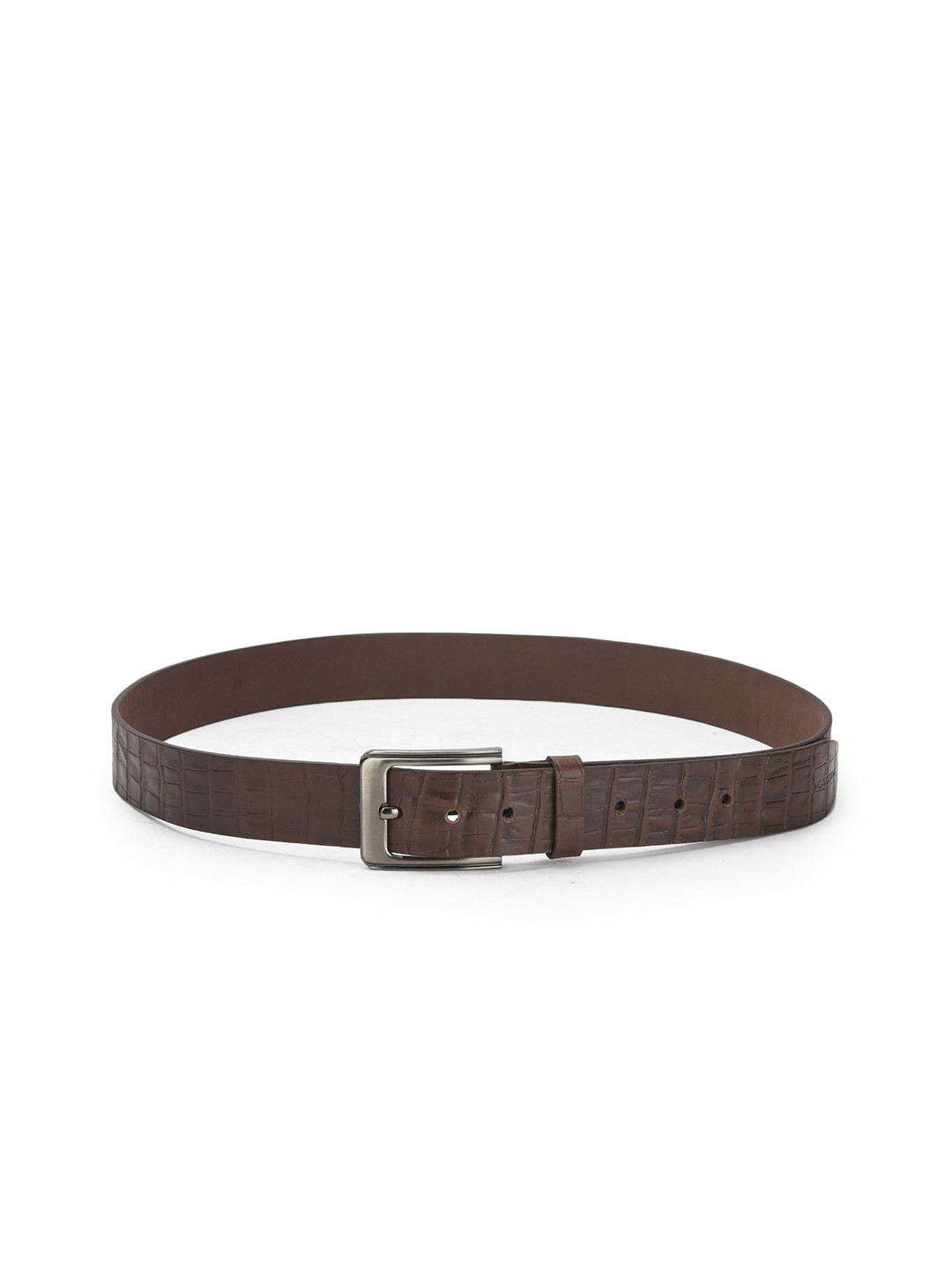 Cazzano Men Textured Leather Belt with Buckle Closure