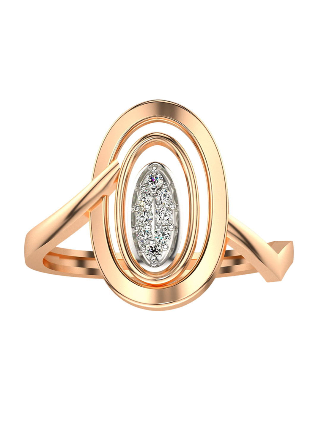 VALANOVA Rose Gold Plated Sterling Silver 0.07 Ct Lab Grown Diamond Ring