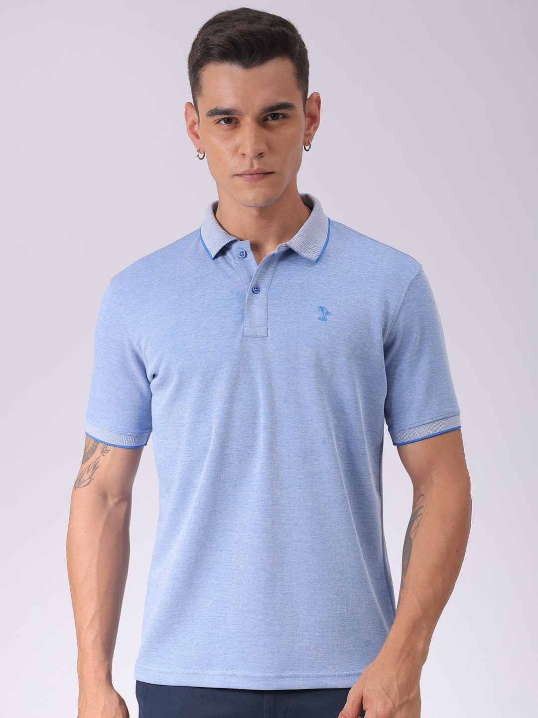 The Indian Garage Co Polo Collar Cotton Slim Fit T-shirt