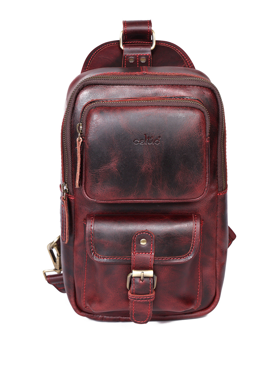 Celtic Leather Crossbody Sling Bag