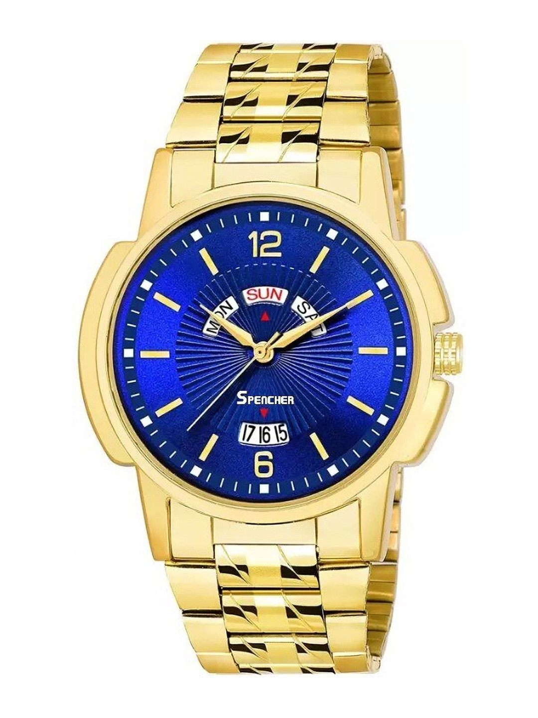 SPENCHER Men Brass Dial & Stainless Steel Bracelet Style Straps Watch SW 440 GP