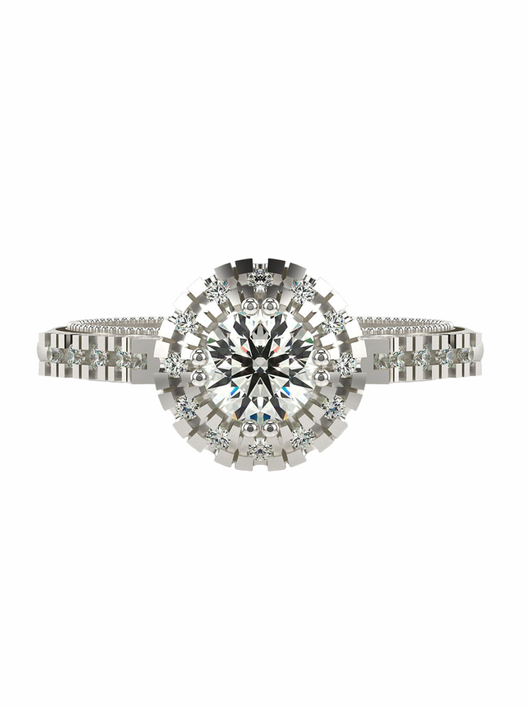 VALANOVA Sterling Silver Plated Lab Grown Diamond Ring 0.87cts