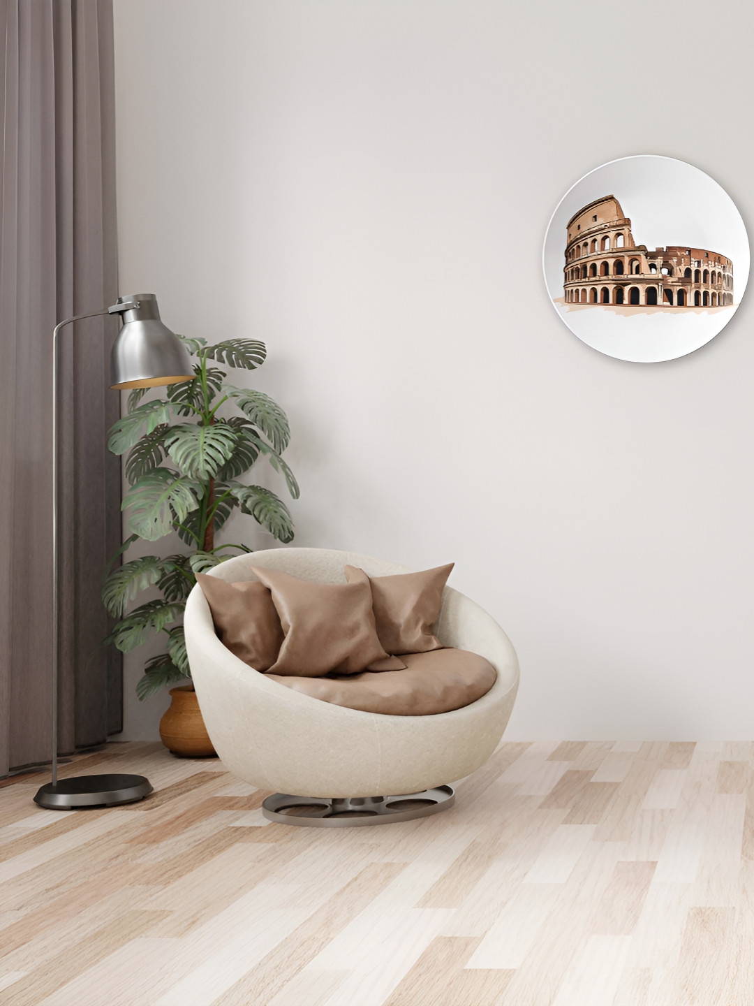 THE QUIRKY HOME Roman Colosseum Crafted Ceramics Glossy Hanging Hall Wall Plates-8In